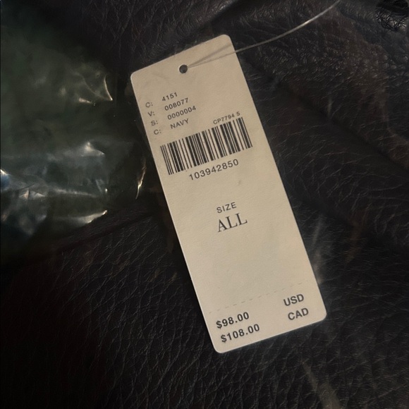 The love knot Slouchy Bag-Anthropologie-NAVY 15”Length 14”tall-NEW in plastic! - Picture 2 of 6